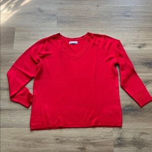 Croft & Barrow Women's V-Neck Sweater in Bold Red